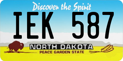 ND license plate IEK587