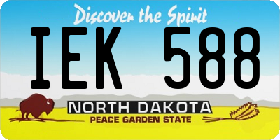 ND license plate IEK588