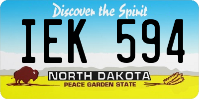 ND license plate IEK594