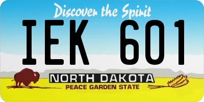 ND license plate IEK601