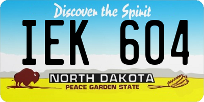 ND license plate IEK604