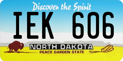 ND license plate IEK606