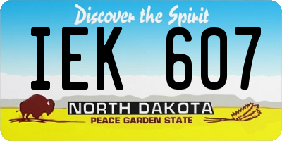 ND license plate IEK607