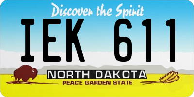 ND license plate IEK611