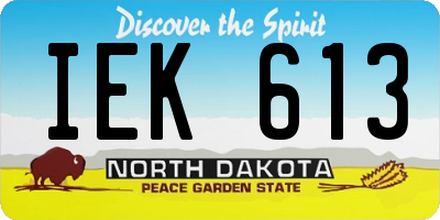 ND license plate IEK613