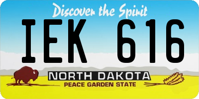 ND license plate IEK616
