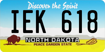 ND license plate IEK618