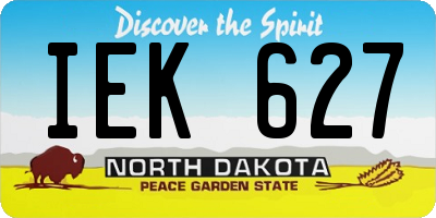 ND license plate IEK627