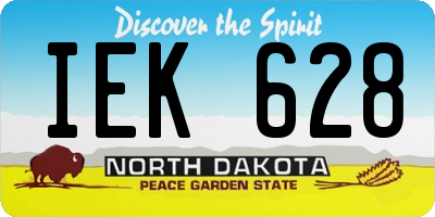 ND license plate IEK628