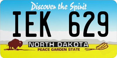 ND license plate IEK629