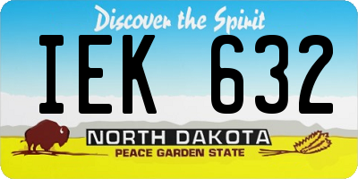 ND license plate IEK632