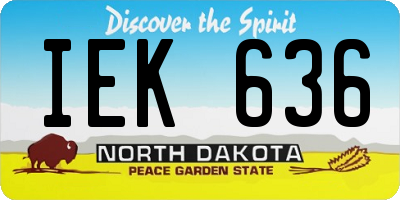 ND license plate IEK636
