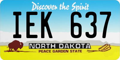 ND license plate IEK637