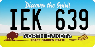 ND license plate IEK639
