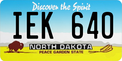 ND license plate IEK640