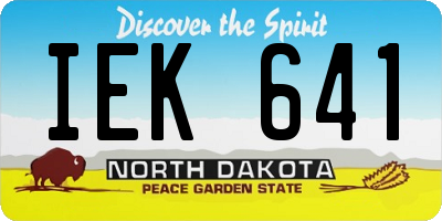 ND license plate IEK641