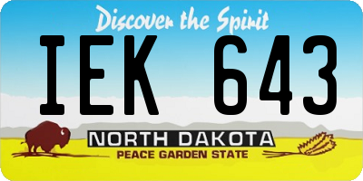 ND license plate IEK643