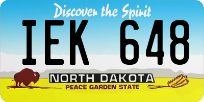 ND license plate IEK648