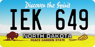 ND license plate IEK649