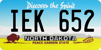 ND license plate IEK652
