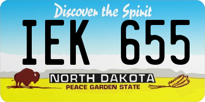 ND license plate IEK655