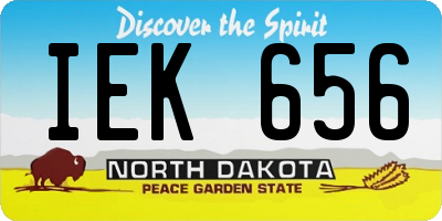 ND license plate IEK656