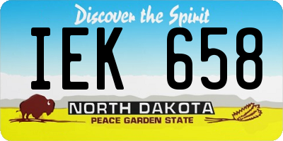 ND license plate IEK658