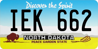 ND license plate IEK662