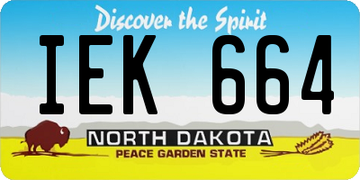 ND license plate IEK664