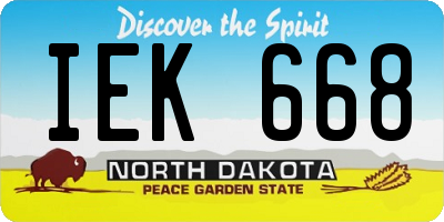 ND license plate IEK668