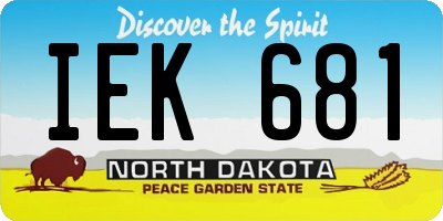 ND license plate IEK681