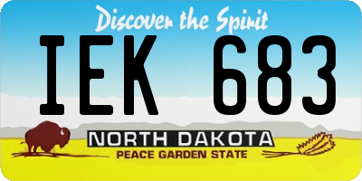 ND license plate IEK683