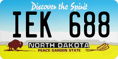 ND license plate IEK688