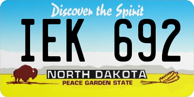 ND license plate IEK692