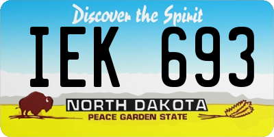 ND license plate IEK693