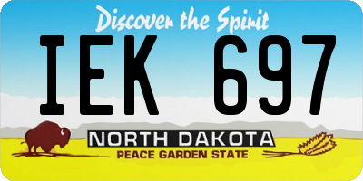 ND license plate IEK697