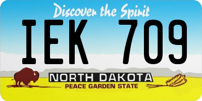 ND license plate IEK709
