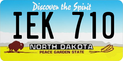 ND license plate IEK710