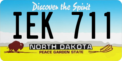 ND license plate IEK711