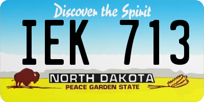 ND license plate IEK713