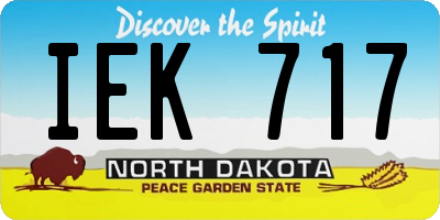 ND license plate IEK717