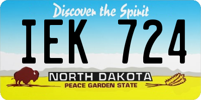ND license plate IEK724