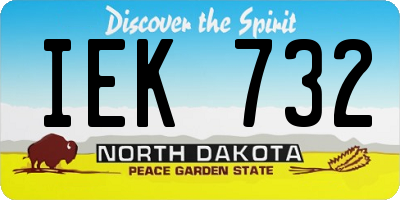 ND license plate IEK732