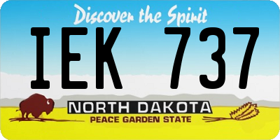 ND license plate IEK737