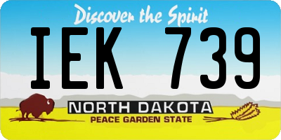 ND license plate IEK739