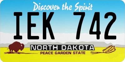ND license plate IEK742