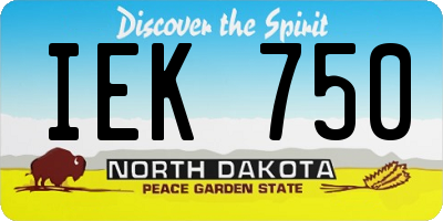 ND license plate IEK750