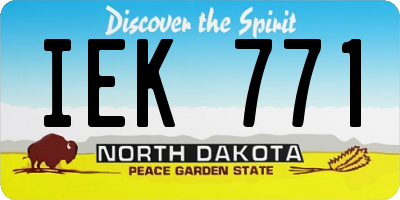 ND license plate IEK771
