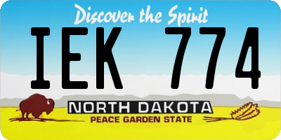 ND license plate IEK774