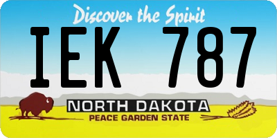 ND license plate IEK787